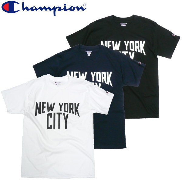 チャンピオン ペアTシャツ Champion チャンピオン Tシャツ NEW YORK CITY Tee NY ニューヨーク シティー メンズ レディース