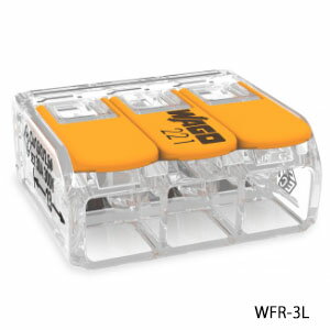 ユーボン　WFR-3L-30P（30個入）ワンタッチコネクター　差込線数3本　適合電線：単線φ1.6、φ2.0、φ2.6
