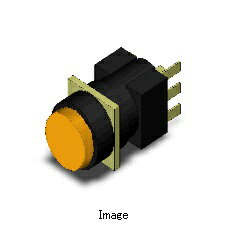 オムロン　A165-TYM-1 押ボタンスイッチ(丸胴形φ16) 操作部丸形 突出形　黄 IP66耐油形 接点構成1cモーメンタリ はんだづけ端子