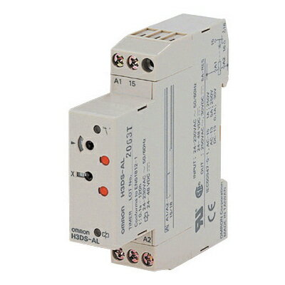 オムロン　H3DS-AL AC/DC　ソリッドステート・タイマ AC24～230V 50/60 Hz　DC24～48V　出力 限時リレー 1c　オンディレー　設定時間範囲 0.1～1.2s (7レンジ)　端子台