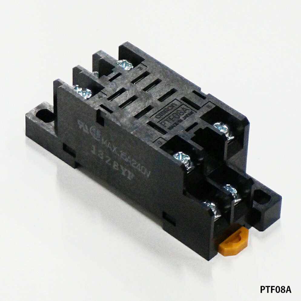 オムロン　PTF08A FOR LY　表面接続 角形ソケット 8ピン用 M3.5ネジ端子 DINレール取付可