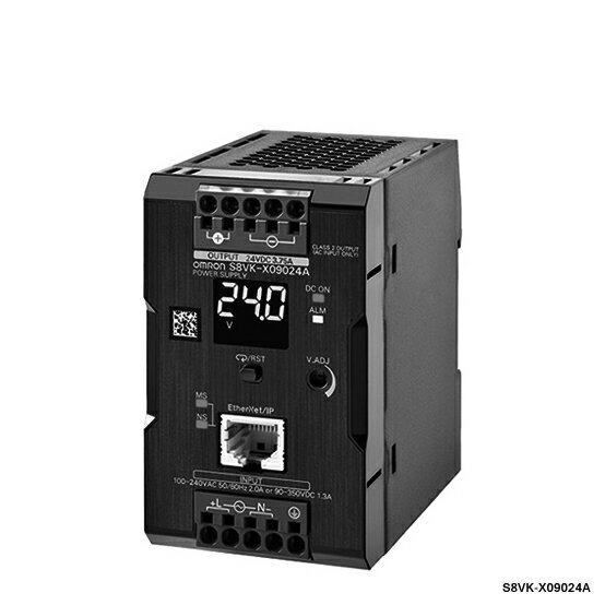 オムロン S8VK-X09024A-EIP スイッチング・パワーサプライ 容量90W 出力電圧DC24V 定格入力電圧AC100～240V カバー付きタイプ プッシュインPlus端子台 通信機能有