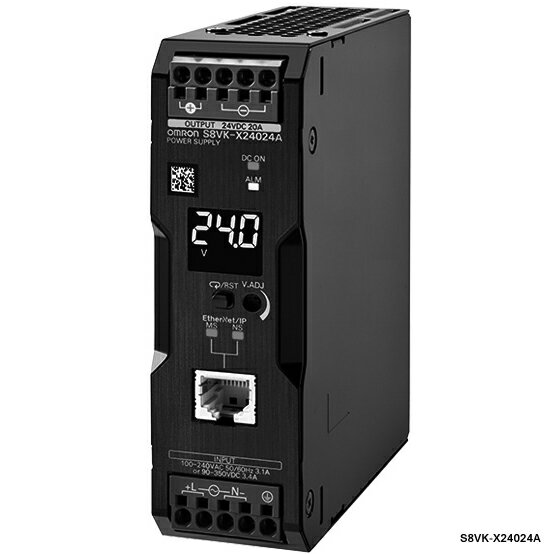 オムロン S8VK-X24024A-EIP スイッチング・パワーサプライ 容量240W 出力電圧DC24V 定格入力電圧AC100～240V カバー付きタイプ プッシュインPlus端子台 通信機能有