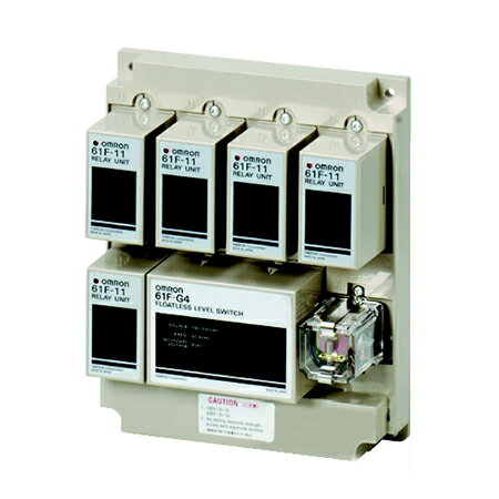 オムロン 61F-G4 AC100/200 フロートなしスイッチ ベースタイプ(一般用) 給水槽と受水槽の水位表示と渇水による空転防止を兼ねた自動給水 (61F-G4ベース×1+61F-11ユニット×5+MK3Pリレー×1)