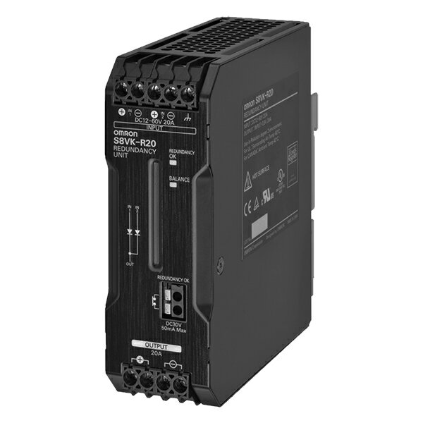 オムロン S8VK-R20　冗長運転ユニット 入力DC10〜60V 出力電流20A プッシュインPlus端子台 DINレール取りつけ