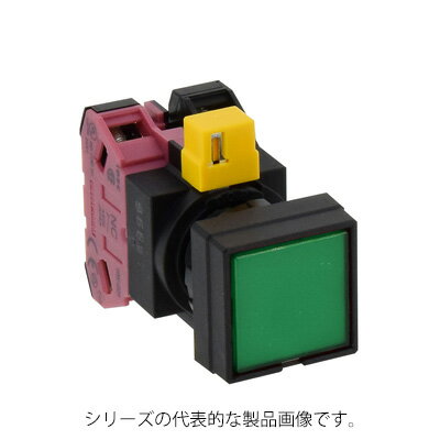 IDEC　HW2L-M110Q4G（緑）　φ22 HWシリーズ 照光押ボタンスイッチ 角平形 モメンタリ形　接点構成1a　LED照光　AC/DC24V