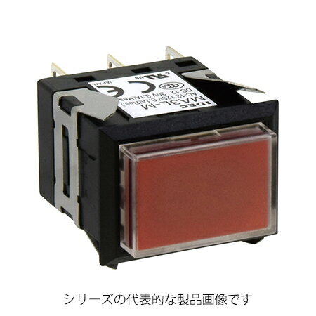 IDEC　MA3L-M5341R（赤）　角胴 MAシリーズ 照光押ボタンスイッチ よこ列・長角形 単色全面照光 モメンタリ形　接点構成1c　LED照光　AC/DC24V