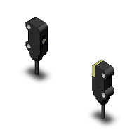 オムロン E3T-ST12M 2M アンプ内蔵形光電センサ（超小型・超薄型） 透過形 検出距離1m 遮光時ON NPN出力 コード引き出しタイプ(2m)
