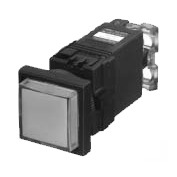 富士電機　DR22F3M-M9W　φ22（φ25） 角フレーム短胴タイプ 表示灯 平形 トランスユニット式LED AC220V 乳白