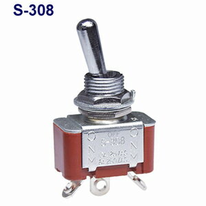 NKKスイッチズ　S-308　単極双投　端子はんだ　抵抗負荷AC125V15A　規格：CSA取得　日本開閉器　小型トグルスイッチ