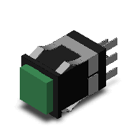 オムロン　A3KJ-90A1-24EG 照光押ボタンスイッチ（角胴形） 操作部（LED内蔵　DC24V）緑　長方形 接点構成1c　モーメンタリ動作