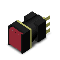 オムロン　A16-ARM-1 押ボタンスイッチ(丸胴形φ16) 操作部正方形 2方向ガード　赤 接点構成1c モーメンタリ はんだづけ端子
