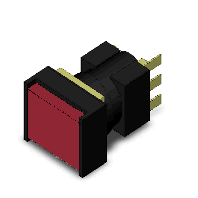 オムロン　A16-JRM-1 押ボタンスイッチ(丸胴形φ16) 操作部長方形 2方向ガード　赤 接点構成1c モーメンタリ はんだづけ端子