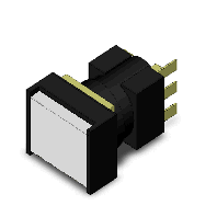 オムロン　A16-JWM-1 押ボタンスイッチ(丸胴形φ16) 操作部長方形 2方向ガード　白 接点構成1c モーメンタリ はんだづけ端子