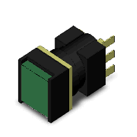 オムロン A16L-AGM-24D-1 照光押ボタンスイッチ(丸胴形φ16) 操作部正方形 2方向ガード 緑 LED照光(AC/DC24V) 接点構成1c モーメンタリ はんだづけ端子