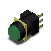 オムロン A16L-TGM-24D-1 照光押ボタンスイッチ(丸胴形φ16) 操作部丸形 突出形 緑 LED照光（AC/DC24V） 接点構成1c モーメンタリ はんだづけ端子