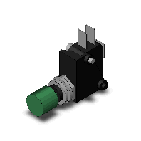 オムロン　VAQ-4G-K(V-15-1A5) 押ボタンスイッチ（丸胴形φ10.5） モーメンタリ動作 操作部緑 接点構成1c はんだ/タブ共用端子#187