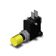 オムロン　VAQ-4Y-K(V-15-1A5) 押ボタンスイッチ（丸胴形φ10.5） モーメンタリ動作 操作部黄 接点構成1c はんだ/タブ共用端子#187