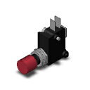 オムロン　VAQ-4R-L　押ボタンスイッチ（丸胴形φ10.5） モーメンタリ動作 操作部赤 接点構成1c はんだ/タブ共用端子#187
