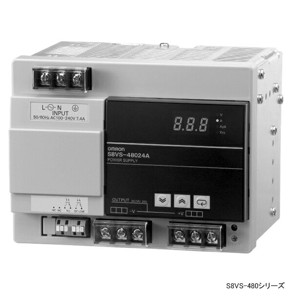 オムロン S8VS-48024A ユニット電源 交換時期モニタ付タイプ 入力AC100-240V 480W 24V20A出力