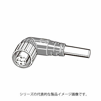 オムロン　XS2F-D422-G80-F　丸型防水コネクタ（M12） ケーブル付コネクタ ソケット 片側コネクタ ケーブル引出方向L形 難燃性ロボットケーブル 芯数4 外径φ6　ケーブル長5m