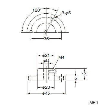 オムロン　MF-1 D=8 測温体　E52用ルーズフランジ