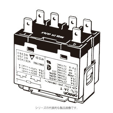 オムロン　G7L-2A-T DC24 パワーリレー E金具/アダプタ/ソケット取りつけ形 2極 タブ端子形