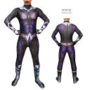 Zentai パープル ファスナー付き 全身タイツ 紫 ボディースーツ アメコミ アニメ ゲーム コスプレ ヒーロー 全タイ 大人用 仮装 コスチューム マッチョ 衣装 cosplay ハロウィン GT-LINE Favolic