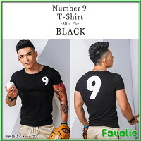 ナンバーナインTシャツスリムフィット半袖ちびTピタTメンズマッチョラグジュアリー大人下着筋トレスタイリッシュジムトレーニング無地父の日スポーツゴルフ通学通勤GTLINEFavolicファボリック