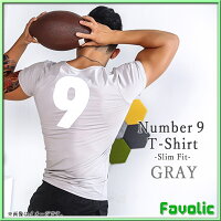 ナンバーナインTシャツスリムフィット半袖ちびTピタTメンズマッチョラグジュアリー大人下着筋トレスタイリッシュジムトレーニング無地父の日スポーツゴルフ通学通勤GTLINEFavolicファボリック