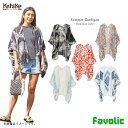 ハワイアン UVカット加工 カーディガン レーヨン 薄手 収納ポケット付き 男女兼用 レディース メンズ リゾート Aloha ハワイ 可愛い アロハ サーフィン ビーチ カヒコ Kahiko Favolic 4IA-5115