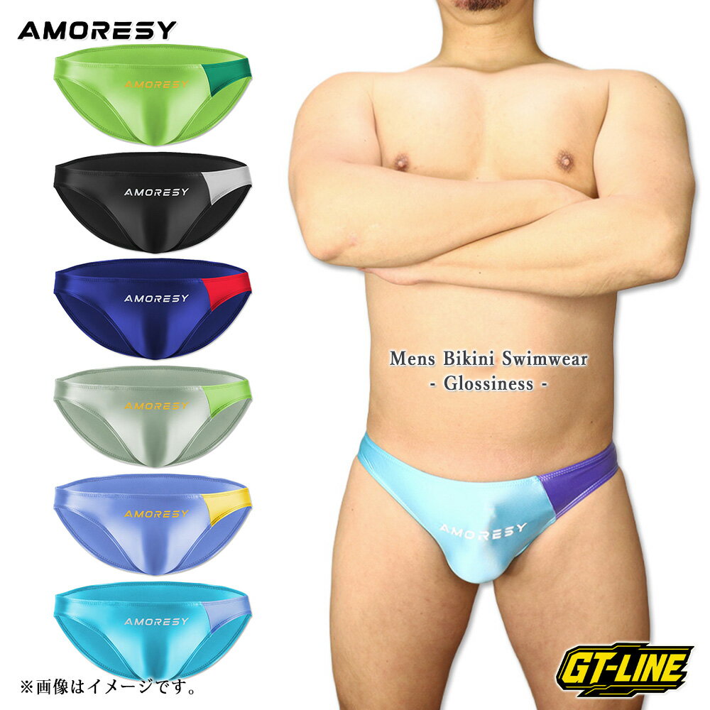 樂天商城 - メンズ ビキニ 水着 AMORESY 極薄グロス 競パン 水陸両用 ローライズ 速乾 透ける ナイロン セクシー 男性水着 プリケツ Vライン 筋トレ 下着 オシアナス 成人向け 18歳以上 GMPD GT-LINE