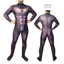 Zentai バットマン ヒーロー アメコミ ゼンタイ ファスナー付き ヒーロー 全身タイツ ボディースーツ batman コスプレ 大人用 仮装 コスチューム 衣装 cosplay ハロウィン GT-LINE Favolic