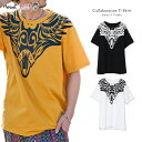 手芸家洋輔とのコラボデザインTシャツしっかりとしたコットン素材で着るほどに馴染んでいくバッファロー&イーグルのトリックアートデザイン