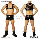 GOGO-12 ハーネス コスプレ 3点セット 消防士 エナメル ボクサー メンズ サスペンダー ミニベスト セクシー ハロウィン GOGOBOY 衣装 仮装 ...