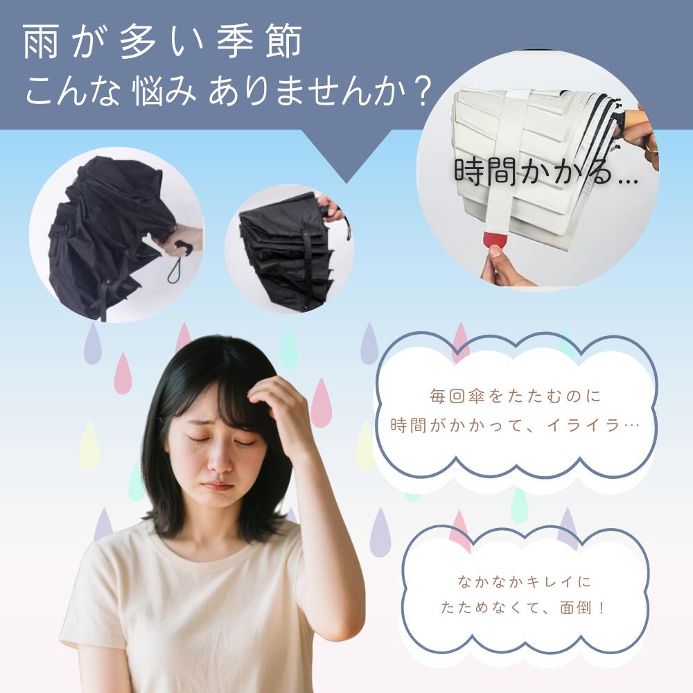 折りたたみ傘 2秒収納 形状記憶 傘 雨晴兼用...の紹介画像2