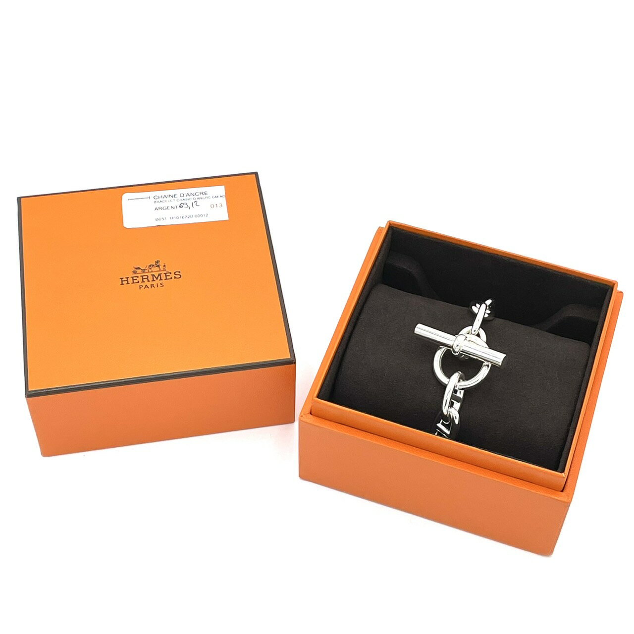 HERMES エルメス シェーヌダンクルGM 12コマ メンズ ブレスレット シルバー925 総重量69.2g【中古S】のサムネイル