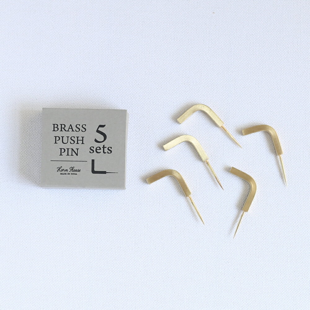 BRASS PIN 真鍮 プッシュピン　Lフック