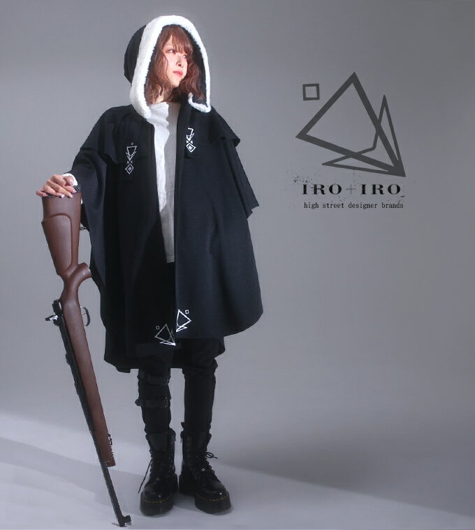 スーパーSALE!【最短即日出荷】アウター コート ポンチョ マント 民族 ユニセックス*Favoriteオリジナル*フード付き民族ケープマント