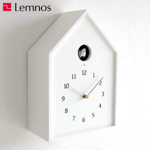 鳩時計 掛け時計 鳩時計 レムノス LEMNOS バードハウスクロック Birdhouse Clock ホワイト カッコー時計 木製 壁掛け時計 置き時計 NY16-12WH