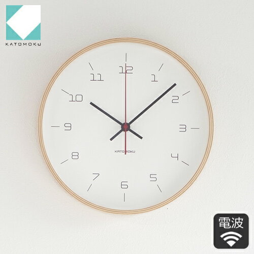 加藤木工 カトモク KATOMOKU plywood wall clock 16 ナチュラル 掛時計 壁掛け スイープムーブメント 連続秒針 電波時計 KM-105NARC