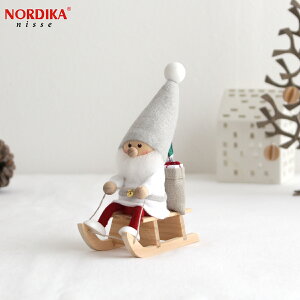 【クーポン対象 12/13 10:59まで】 ノルディカニッセ そりに乗るサンタ サイレントナイトシリーズ NORDIKA nisse クリスマス 雑貨 木製 人形 北欧 NRD120646