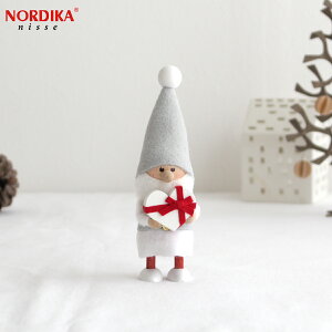 ノルディカニッセ ハートフルサンタ サイレントナイト ホワイト×レッド ハートフルシリーズ NORDIKA nisse クリスマス 雑貨 木製 人形 北欧 NRD120686