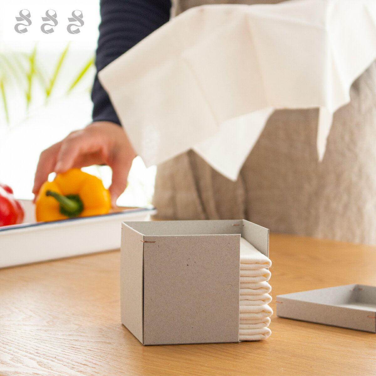 Rakuten - 【期間限定ポイント10倍】 さささ 和晒スクエアBOX 8枚入 和晒 スクエア ボックス 箱入り 収納 さらし キッチンペーパー キッチンタオル 布巾 わざらし 武田晒工場 日本製
