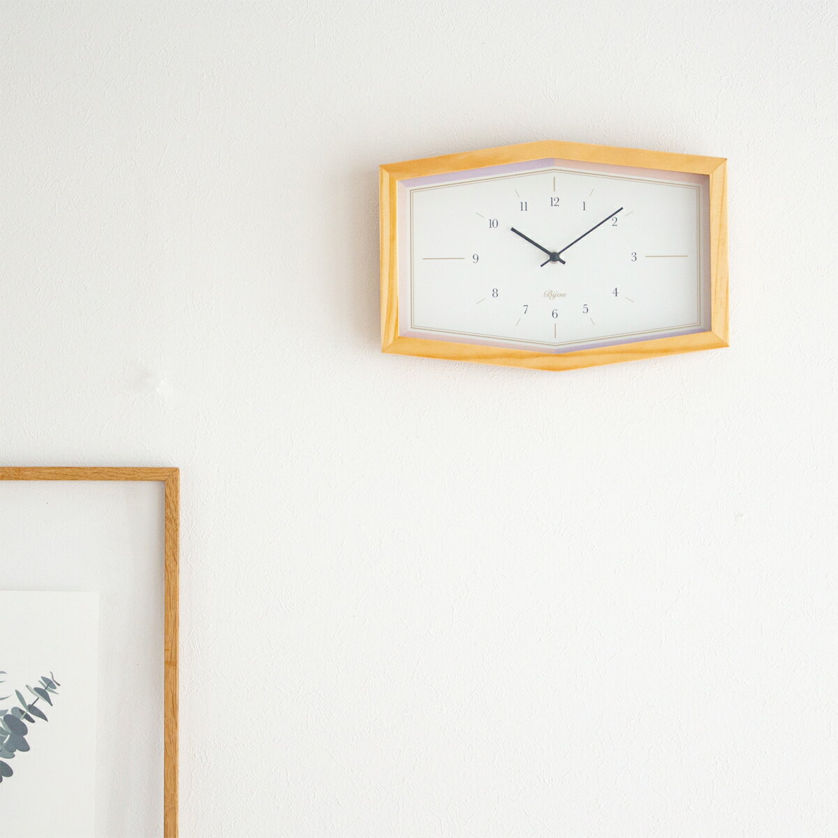 掛け時計 おしゃれ 木製 BIJOU WALL CLOCK ビジュー ウォールクロック Amethyst アメジスト 六角形 シンプル 壁掛け時計 スイープ式 秒針なし エルコミューン WCL-018