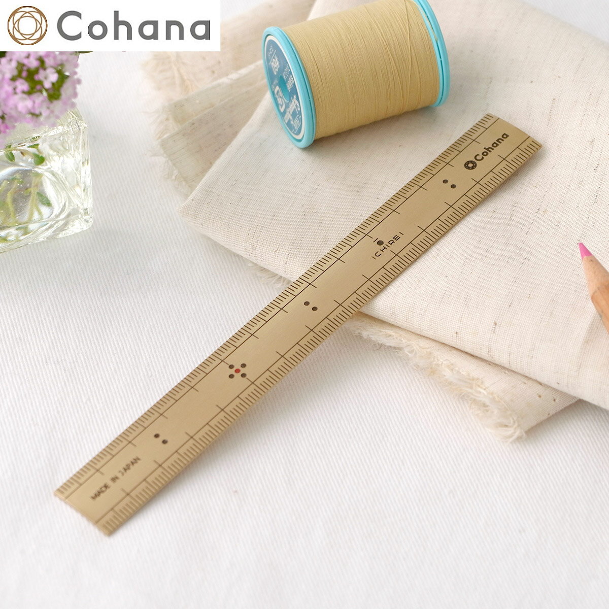 Cohana コハナ 真ちゅう 真鍮 竹尺 ものさし 物差し 定規 15cm 真ちゅうの竹尺 日本製 文具 Japan KAWAGUCHI 裁縫道具