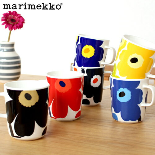 【クーポン対象 2/23 1:59まで】 マリメッコ マグカップ ウニッコ 250ml 花柄 marimekko Unikko 取っ手付き コップ 北欧 食器