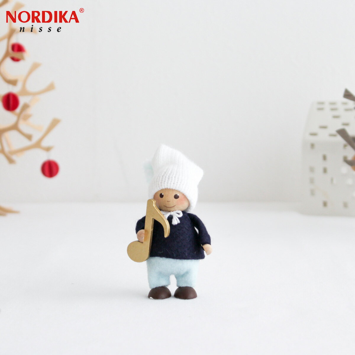 ノルディカニッセ 音符を持った男の子 ハーモニー シリーズ NORDIKA nisse クリスマス 雑貨 木製 人形 北欧 NRD120714