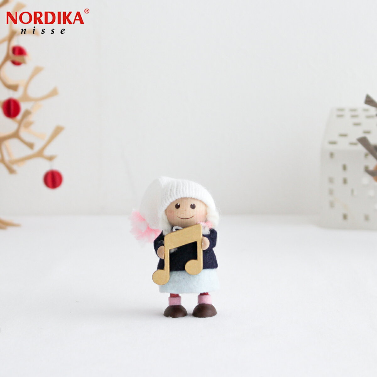 ノルディカニッセ 音符を持った女の子 ハーモニー シリーズ NORDIKA nisse クリスマス 雑貨 木製 人形 北欧 NRD120715