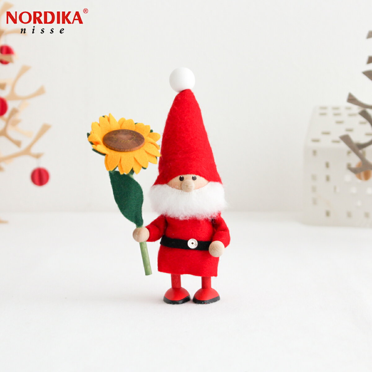  ノルディカニッセ ハートフルサンタ ひまわり ウクライナ NORDIKA nisse クリスマス 雑貨 木製 人形 北欧 NRD120734